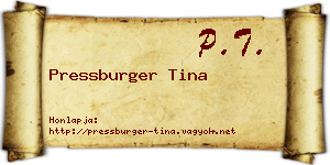 Pressburger Tina névjegykártya